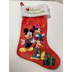 2015 Disney Christmas Stocking Mickey Minnie Mouse Goofy Holiday Decor
